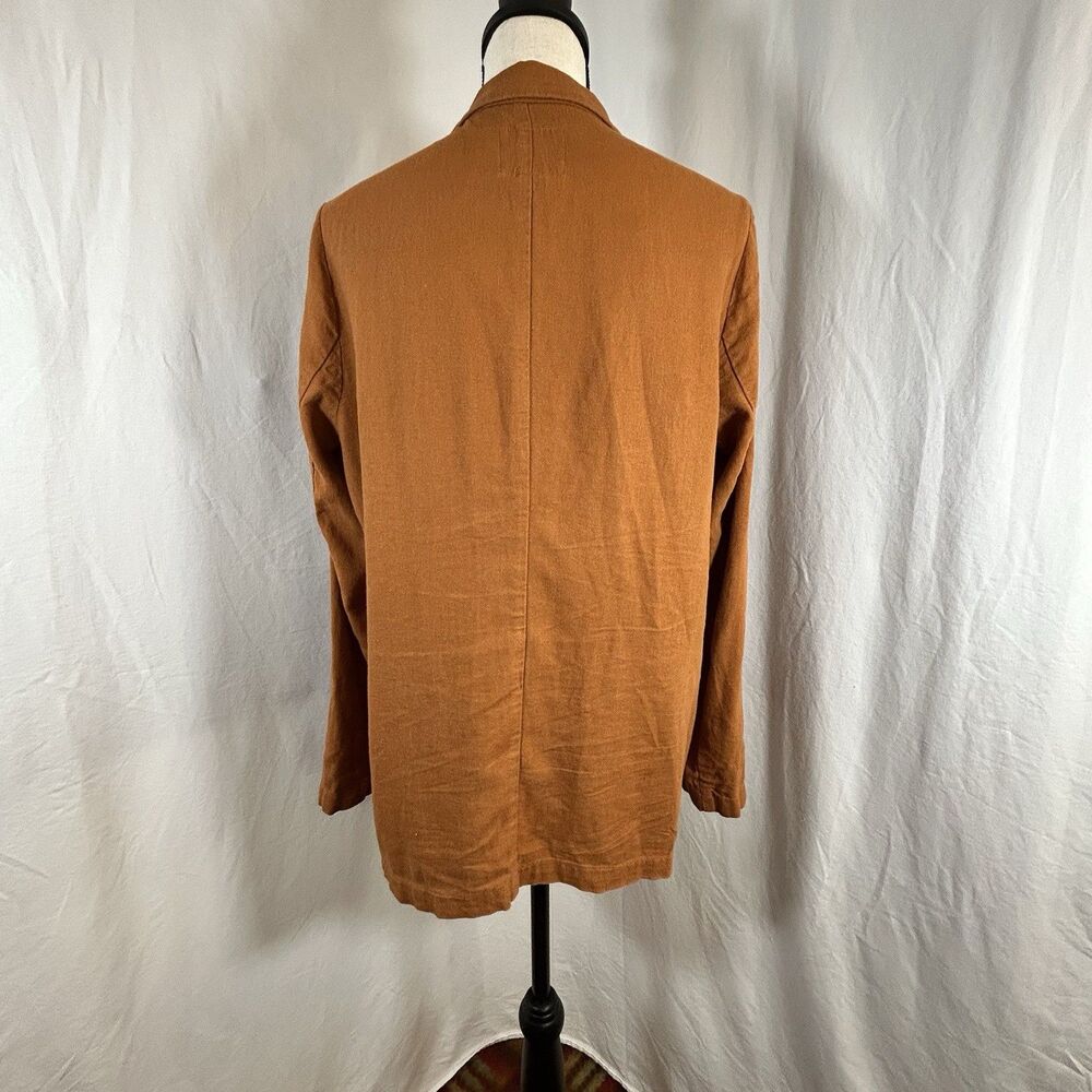 Old Navy Linen Blazer Womens Med Burnt Orange Open Front Lightweight Jacket - Picture 5 of 12